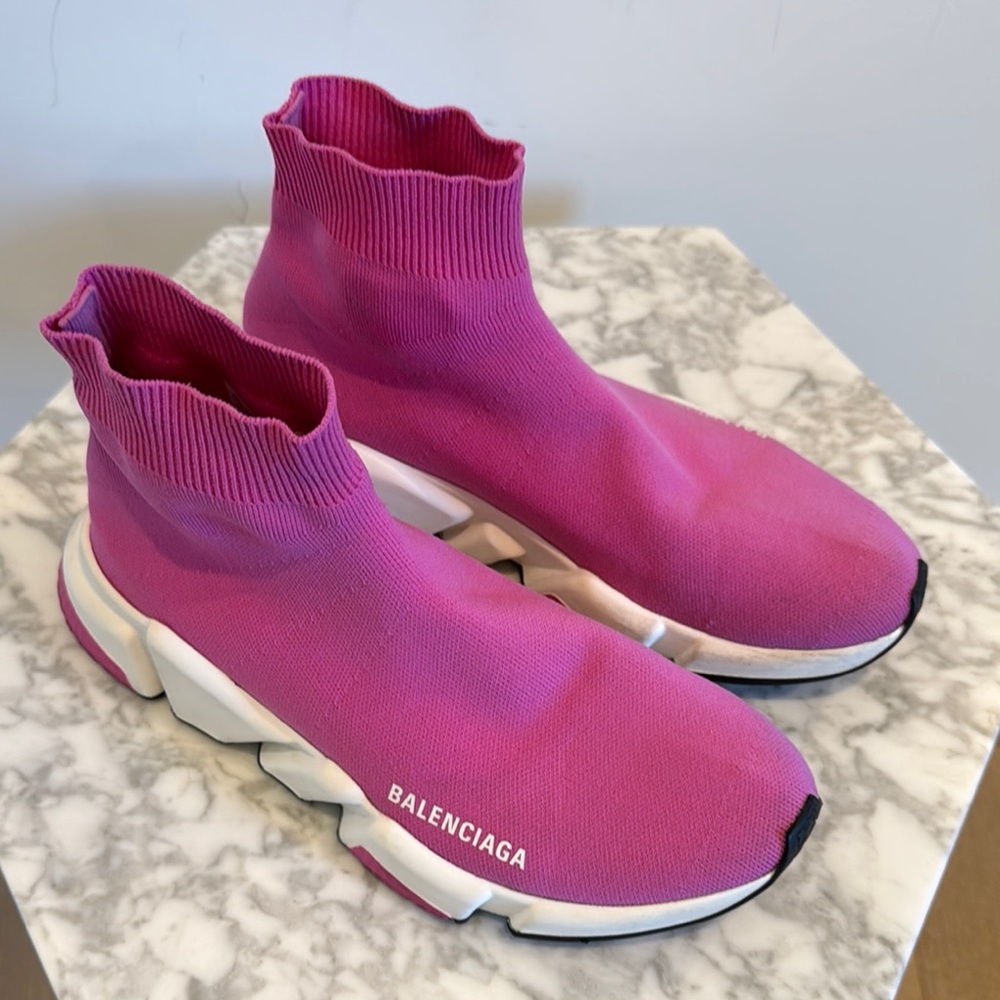 Balenciaga Women's Pink Sock Sneakers